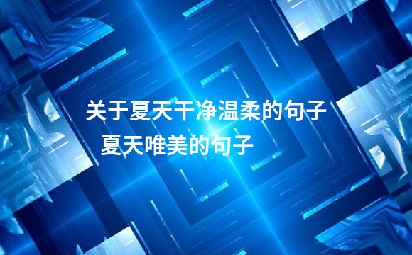 关于夏天干净温柔的句子   夏天唯美的句子